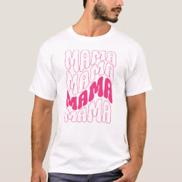 Rosa Retro Groovy Cute Mamma Mamma T Shirt