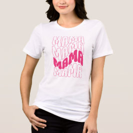 Rosa Retro Groovy Cute Mamma Mamma T Shirt