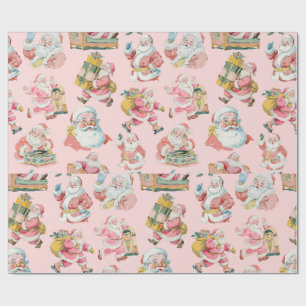 Rosa Retro Groovy Jultomten-Jul Presentpapper