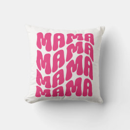 Rosa Retro Groovy Söt Mama Mors Dag Mamma Kudde