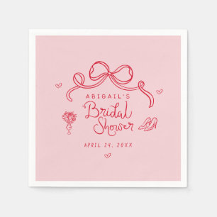 Rosa Retro Handritad Bröllopsfest med Whimsy Pappersservett