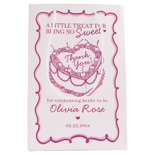 Rosa Retro Heart Coquette Cherry Cake Birthday (Framsidan)