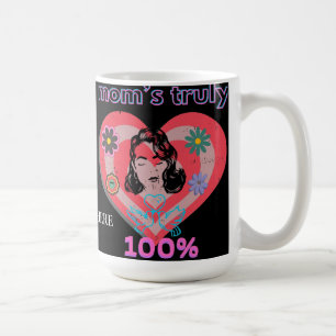 Rosa Retro Heart Mamma Mor Mamma Mamma Vintage Kaffemugg