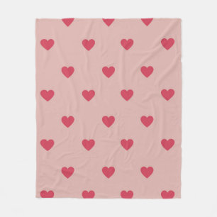 Rosa Retro Heart Y2K Mönster med Rosa bakgrund Fleecefilt