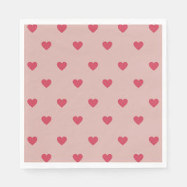 Rosa Retro Heart Y2K Mönster med Rosa bakgrund Pappersservett