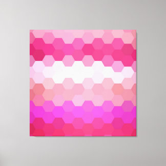 Rosa Retro Hexagonal sjölöst Mönster Canvastryck