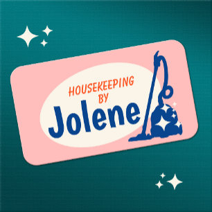 Rosa Retro House Städning vakuumAffärskort Visitkort