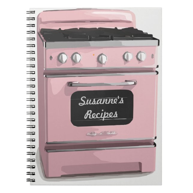Rosa Retro journal för ugnreceptbok Anteckningsbok (Framsidan)