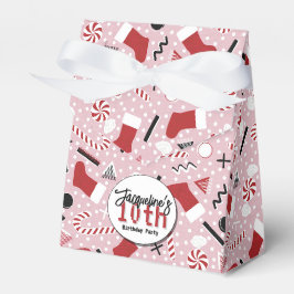 Rosa Retro Jul Pepparmynta Födelsedag Presentaskar