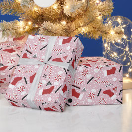 Rosa Retro Jul Pepparmynta Presentpapper