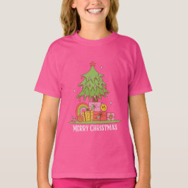 Rosa Retro Julgran Girls T Shirt