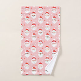 Rosa Retro Jultomten Kitchen Towel