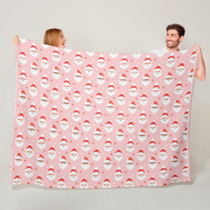 Rosa Retro Jultomten Wrapping Papper Fleecefilt