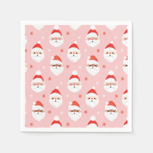 Rosa Retro Jultomten Wrapping Papper Pappersservett
