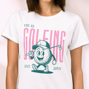 Rosa Retro Kul Humor Personlig Golf Fru T Shirt