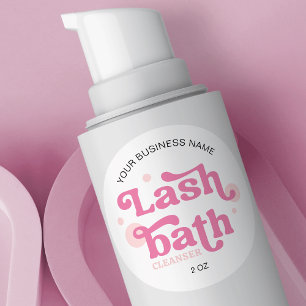 Rosa Retro Lash Bath Foam Cleanser Runt Klistermärke