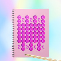 Rosa retro mönster i trendig stil med monogram