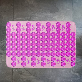 Rosa retro mönster i trendig stil med monogram badrumsmatta