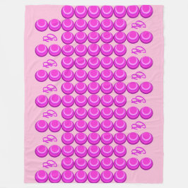 Rosa retro mönster i trendig stil med monogram fleecefilt