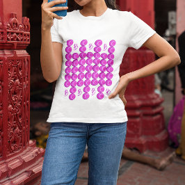 Rosa retro mönster i trendig stil med monogram t shirt