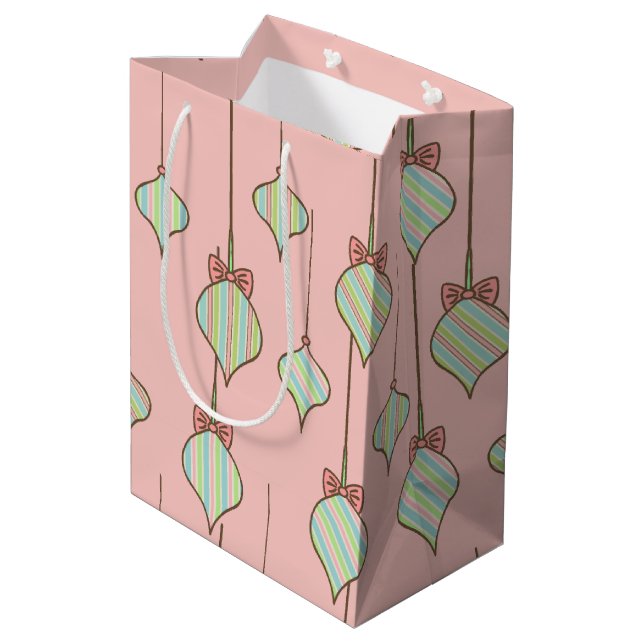 Rosa Retro Ornaments Gift Bag (Baksidan Vinklad)