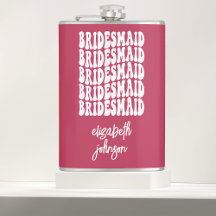 Rosa Retro Personlig Bachelorette Bridesmaid