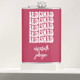 Rosa Retro Personlig Bachelorette Bridesmaid Fickplunta