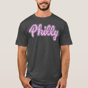 Rosa Retro Philly Script Throwback Philly Fläkt Fa T Shirt