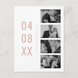  Rosa Retro Photo Bookmark Spara datum Inbjudan Vykort