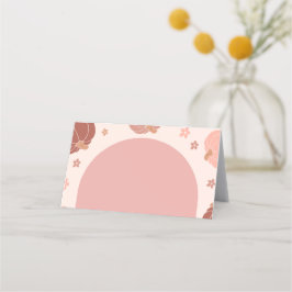 Rosa Retro Pumpkin Första födelsedag Tidsbeställning Kort