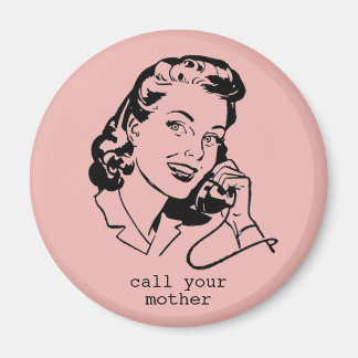 Rosa Retro Ring Mamma Rolig Vintage Magnet