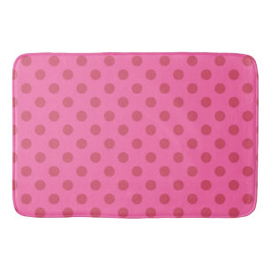 Rosa, retro, rosa, polkprick badrumsmatta