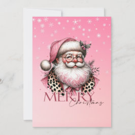 Rosa Retro Santa God jul Julkort