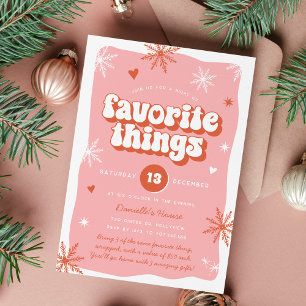 Rosa Retro Semester Favorit Sak Festlig Födelsedag Inbjudningar