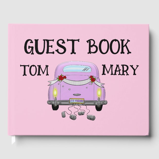 ROSA RETRO SNYGGT BRÖLLOP Guest Bok (Framsida)