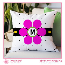 Rosa Retro Stil Blomström Kudde
