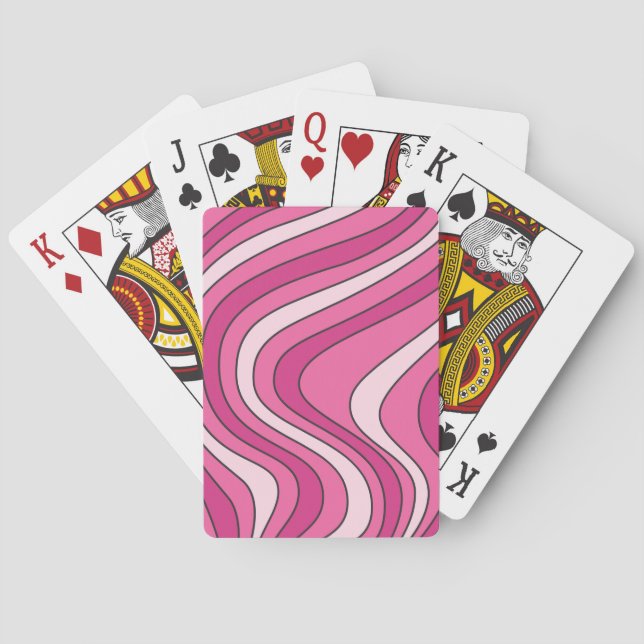 Rosa retro stil vågar casinokort (Baksidan)