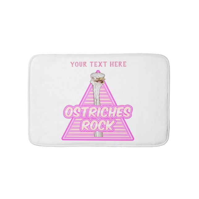 Rosa Retro-strutsen Badrumsmatta (Framsidan)