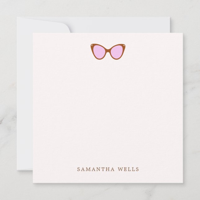 Rosa Retro Sunglasses Personlig Tack (Framsida)