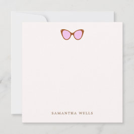 Rosa Retro Sunglasses Personlig Tack Kort