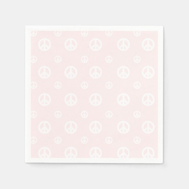 Rosa Retro Surfa Hippie Fredstecken födelsedag Pappersservett (Framsidan)
