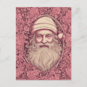 Rosa Retro Tomte Vykort