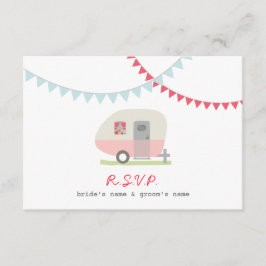 Rosa Retro Trailer & Bunting Bröllop OSA