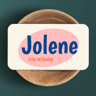 Rosa Retro Typography Visitkort