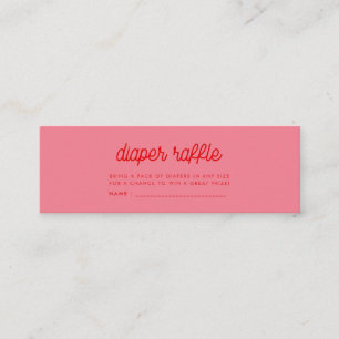 Rosa Retro vintage, blöjare raffle biljett