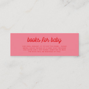 Rosa Retro vintage Bokar för baby-visitkort Mini Visitkort