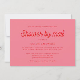 Rosa Retro vintage-skript Baby Shower med post Inbjudningar