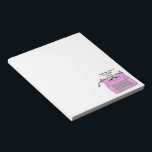 Rosa Retro Vintage Typewriter från skrivbordet i Anteckningsblock<br><div class="desc">Skriv vintage i anpassadet rosa med texten.</div>