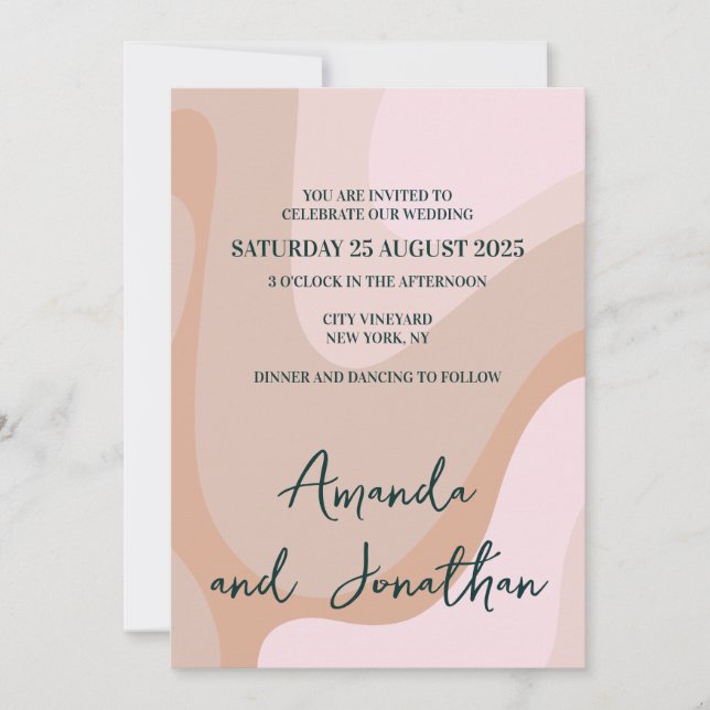 Rosa Retro Wave-inbjudan Inbjudningar (Framsida)