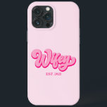 Rosa Retro Wifey Est. År Bride Fiancé<br><div class="desc">Det här är en Rosa Retro Wifey Est. Telefonväska för Bride Fiancé iPhone!</div>